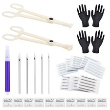 Body Piercing Tools Kit - 39pcs Needles Clamps with Nose