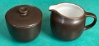 Heath Ceramics Creamer & Sugar Bowl With Lid Set in White & Brown MCM — photo 9