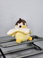 3" Honeymaru Banana Duck Chocolate Sundae Sitting Keychain Charm Plush