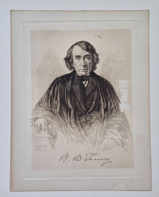 1890 ROGER TANEY Supreme Court Justice Engraving by By Max Rosenthal, 9'' x 7''