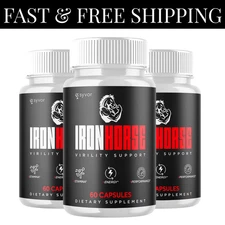 (3 Pack) Iron Horse for Men Advanced Formula Vitamin Max Supplement 180 Capsules