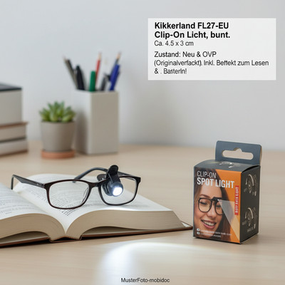 Clip-On Licht, Plastik Kikkerland FL27-EU, bunt, 4.5 x 3.