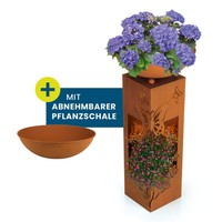 DekosäUle Metall Pflanzschale BlumensäUle Led Beleuchtung Schmetterling 72Cm