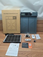 NEW - Smart Metal Chicken Coop/ Animal Door Solar Powered With USB Charging
