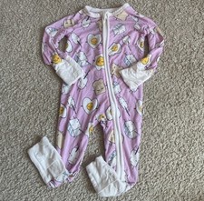 Little sleepies breakfast print 0-3 Sleeper Fold over Hands And Feet Bamboo