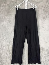 NWT Zara Black Wide Leg Elastic Waist Relaxed Trousers Size Pants Palazzo Large