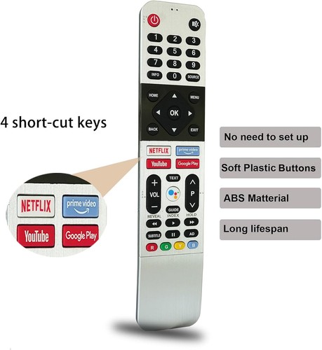 Universal Replacement Remote Control Compatible for Skyworth Android Silver  - Picture 3 of 8