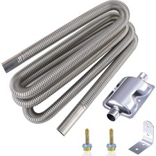 300CM Abgasschlauch aus Edelstahl mit Schalldämpfer für Diesel Heizungen