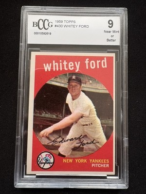 1959 Topps Baseball Whitey Ford #430 Graded 9
