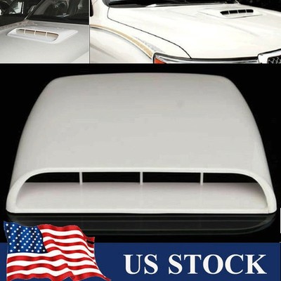 White Car Truck SUV Air Flow Intake Hood Scoop Vent Bonnet Cover Trim Universal