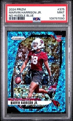 Marvin Harrison Jr. PSA 9 2024 Panini Prizm Rookies  #375 Blue No Huddle 76/99
