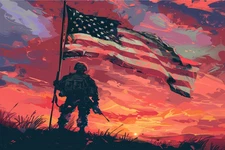 US MILITARY ARMY AIR FORCE SOLDIER STRETCHED CANVAS WALL ART READY TO HANG MC49