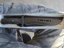 Subdued Advance Bowie 12" Black Blade Knife 3mm Thick With Nylon Sheath