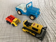 Vintage Toy Trucks 1960s 1970s Tonka Jeep Bulldozer Tow Truck Lot Of 3 Vintage Toy Trucks 1960s 1970s Tonka Jeep Bulldozer Tow Truck Lot Of 3