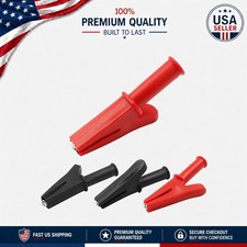 Electrical Alligator Clips Set - 4pcs, Safe Insulation  30A Capacity Included