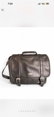 Samsonite Classic Leather Flapover Laptop Case Messenger Bag Briefcase Vintage