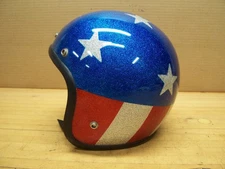 Vintage KRW TR 3000 Stars Stripes Motorcycle Helmet Chopper Bobber Harley