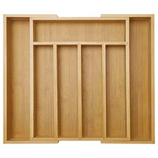 Expandable Large Utensil Drawer Organizer Cutlery Tray Bamboo Kitch... Fast Ship