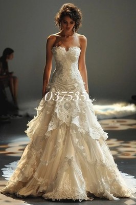 Wedding Dresses Elegant Lace Applique A-Line Gowns Bridal Gowns Wedding Gowns | eBay Wedding Dresses Elegant Lace Applique A-Line Gowns Bridal Gowns Wedding Gowns | eBay
