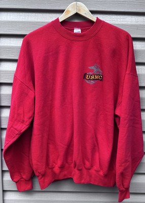 Vintage Marines Jumper Mens Red Soffee USMC Sweatshirt Made In USA 90s 2XL