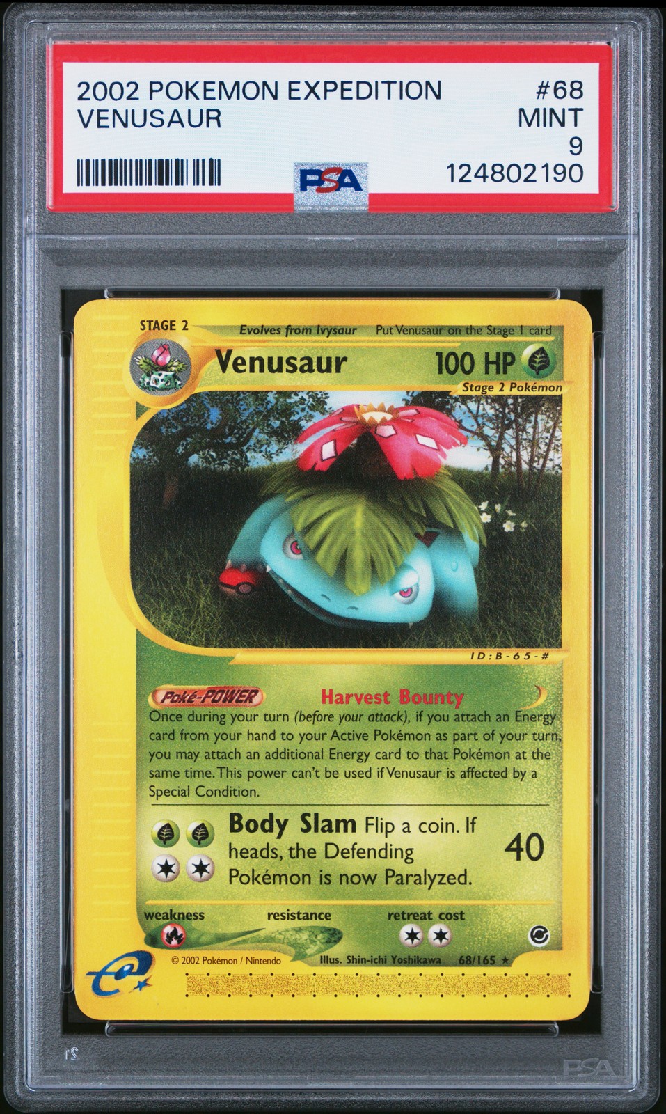 2002 POKEMON EXPEDITION #68 VENUSAUR PSA 9