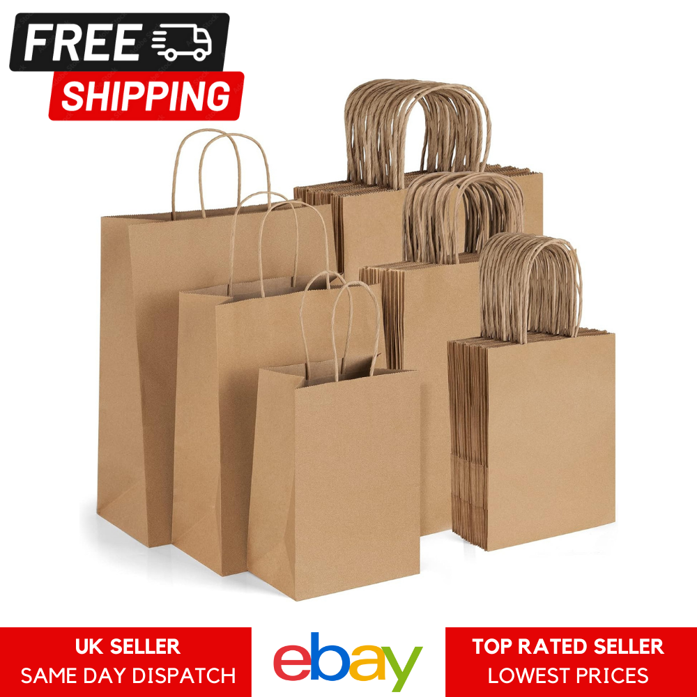 Brown Paper Bags With Handles Paper Party Bags Gift Twisted Handle