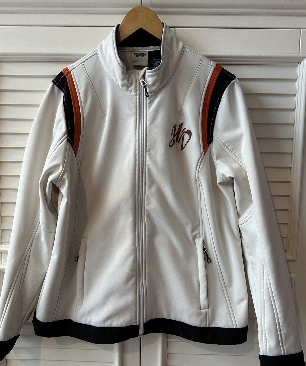 Harley Davidson womens white embroidered riding jacket Size
