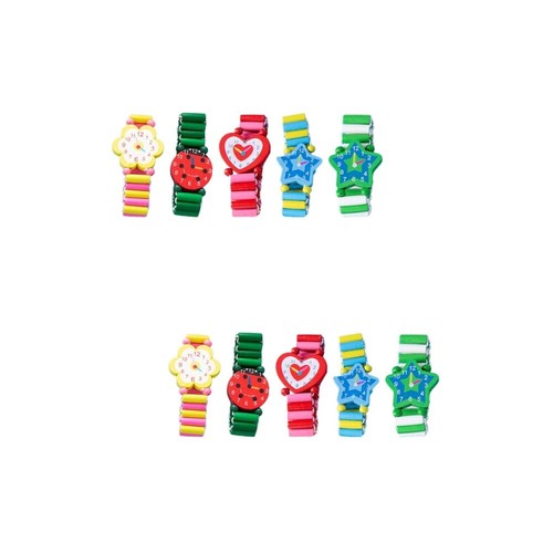 10 Pcs Simulierte Holzarmbanduhr Spielzeug -Briefpapier Geschenke Kunsthandwerk - Bild 6 von 12