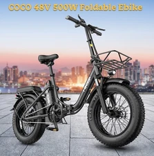 Hikeep 500W Electric bike 48V Folding ebike 16'' Fat Tires 13Ah for Adults Ebike