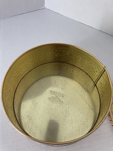 VTG DHAR ENGLAND ROSE FLORAL EMBOSSED MOSAIC METAL DESIGN BISCUIT TIN-CATCHALL - Picture 11 of 16