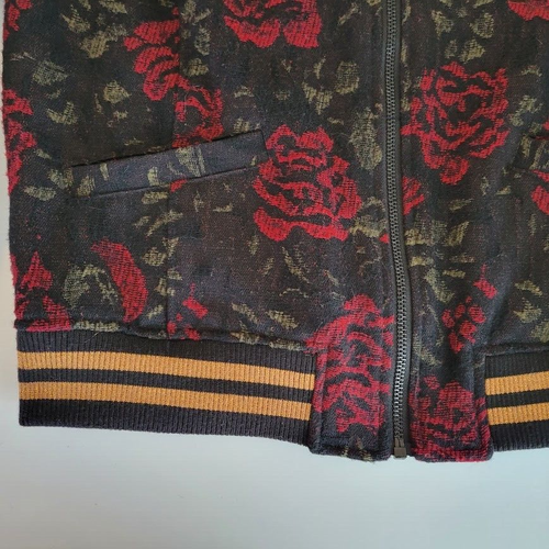 Sanctuary Rose Seduction Bomber Black Red W/ Rose Print Wool Blend Jacket XS - Picture 11 of 15
