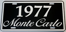1977 77 Monte Carlo Metal License Plate 350 400 454 Ss Lowrider Chevy