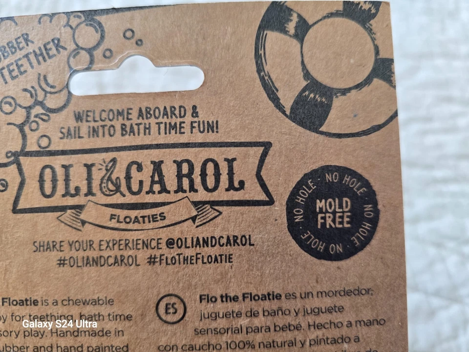 NEW Oli & Carol Duck Baby Toy & Teether Natural Rubber Flo The Floatie - Image 2 of 4