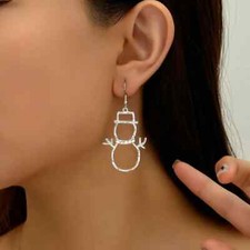 Cute Snowman Dangle Earrings Drop  Dangle Jewelry Hollow Design