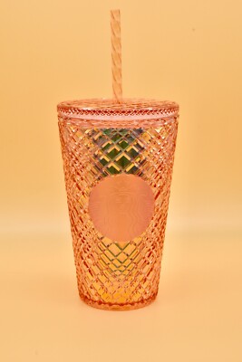 Bling Starbucks Cold Cup Spring 2022 Peach Orange Jeweled Cold Cup 16 oz