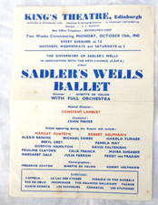 King's Theatre Edinburgh Programme 1945 Sadler's Wells Ballet -Fonteyn & Helpman
