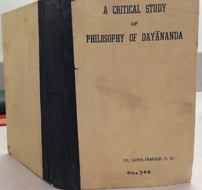 Satya Prakash - Critical Study of Philosophy of Dyananda - 1938 India Hinduism