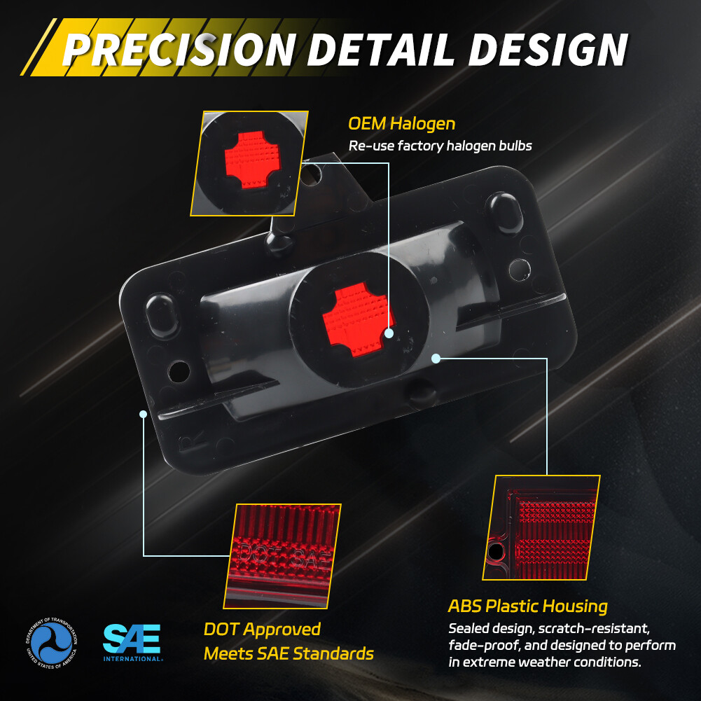 4PCS Amber Front & Red Rear Bumper Side Marker Lights For 1971-1973 Ford Mustang