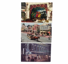 3 Vintage 60s Disneyland Disney Parks Postcards Upjohn Pharmacy Golden Horseshoe