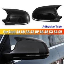 Gloss Black Rearview Mirror Cover Cap For Audi A4 A5 B8 A3 8P A6 A8 S3 S4 S5