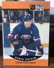 1990-1991 PRO-SET Hockey DENIS POTVIN CAREER POINT LEADER ISLANDERS #656.