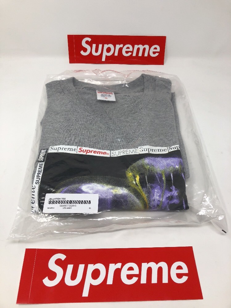Supreme New York SS18 Jellyfish Tee Heather Grey Extra Large