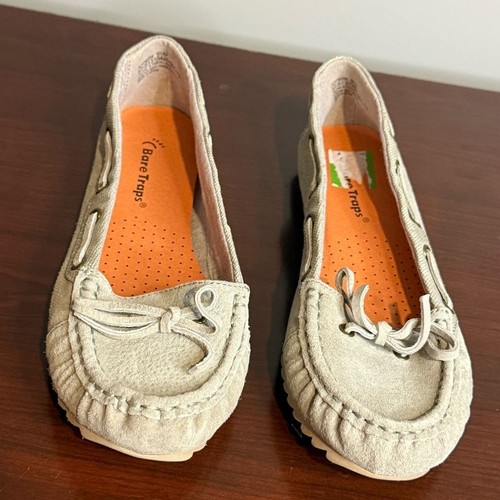 Zapatos planos de cuero tostado Bare Traps Annette mocasines talla 6,5 - Imagen 8 de 8