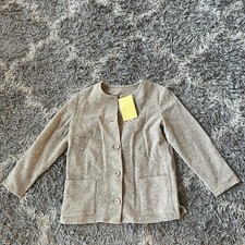 Women’s Boyne Valley Weavers Button Down Wool Coat Sz Large New With Tags