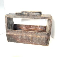 Old Vintage Wooden Foot Shoe Shine Box Wood Kit Handmade Folk Art