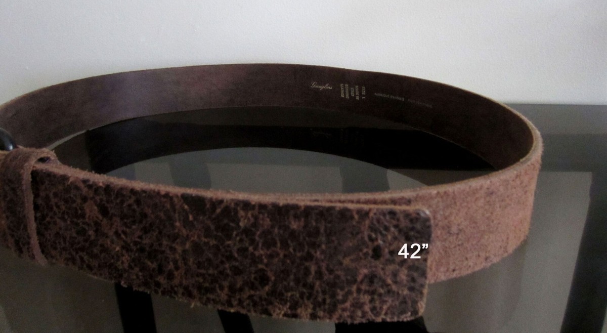 GARUGLIERI ITALIAN BROWN AGED GENUINE LEATHER BELT– size L 