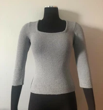 Victoria's Secret Moda International 3/4 length sleeve sweater square neckline 
