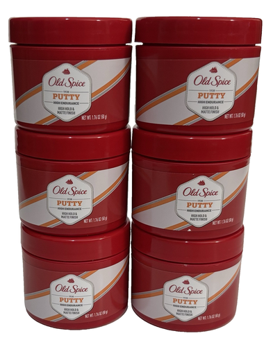 6 Old Spice PUTTY High Endurance HIGH HOLD & MATTE FINISH 1.76 oz Lot of 6