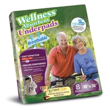 WELLNESS 1 PK/8 EA Absorbent Underpads Size 30" x 36"