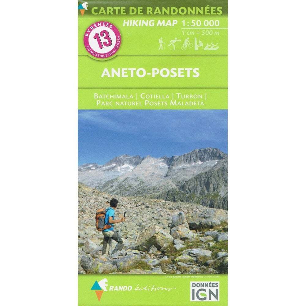 Pyrenees Map: 13 Aneto-Posets Rando Editions France walking hiking